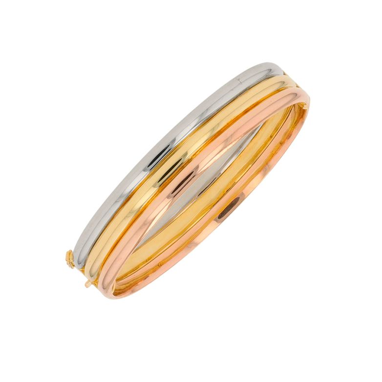 Acheter Bracelet jonc ouvrant or jaune, rose et blanc 24.48g Comme neuf - 4150,00 € Bracelet jonc ouvrant or jaune, rose et blanc 24.48g Comme neuf - reconditionné disponible sur Gemme Les Bijoux